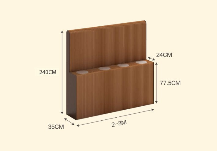 Accordion Paper Wall with Shelf - Brown