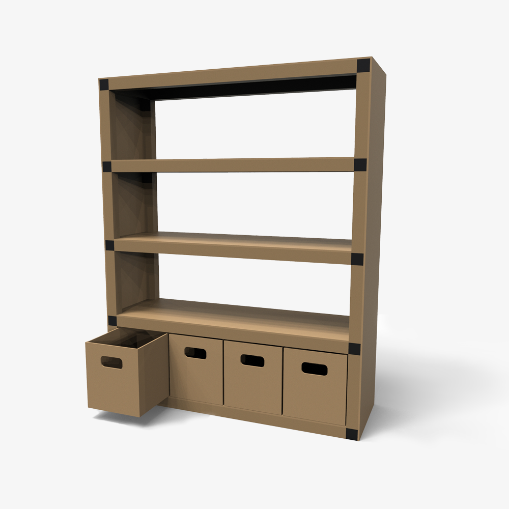 Bookshelf with Boxes