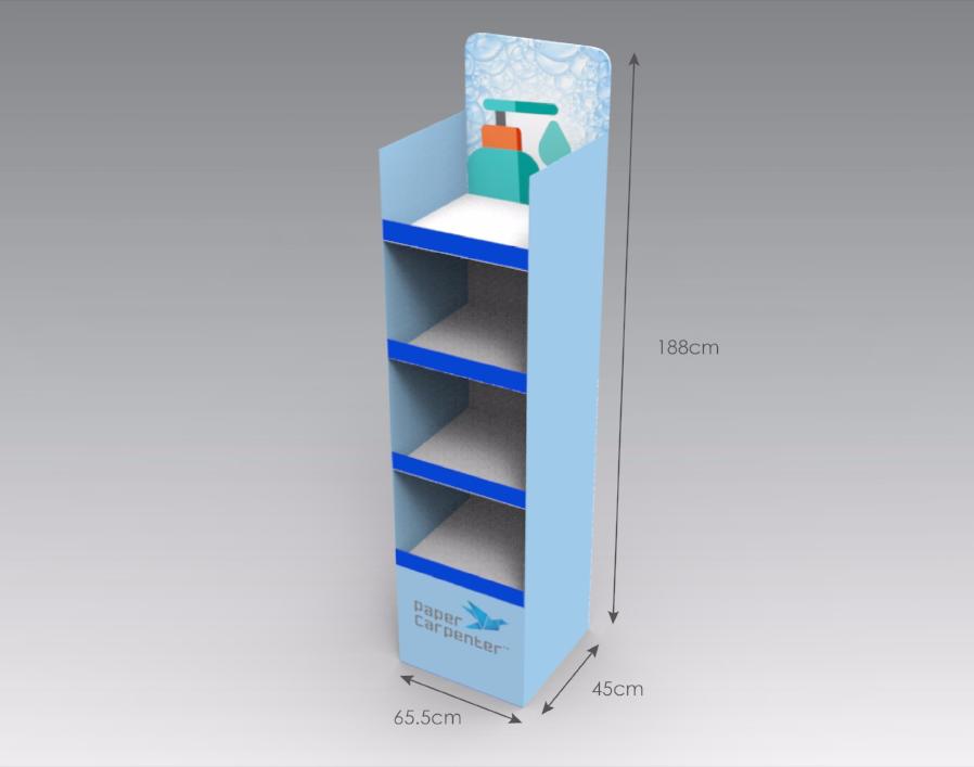4-Tier Cardboard Floor Display