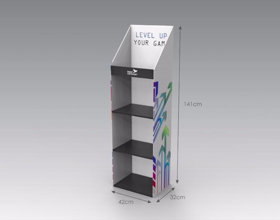 4-Tier Cardboard Floor Display