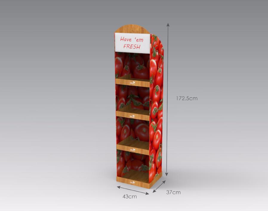 4-Tier Cardboard Floor Display