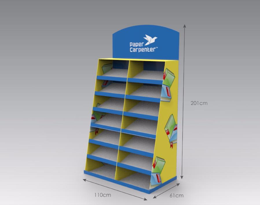 7-Tier Cardboard Floor Display with Dividers