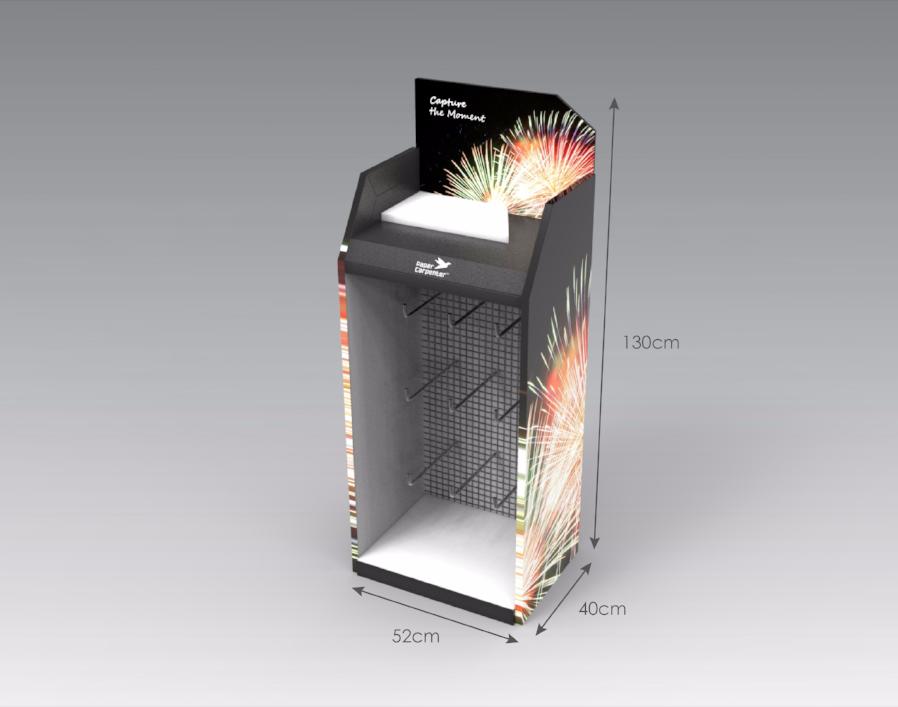 Hanging Product Display with Metal Mesh