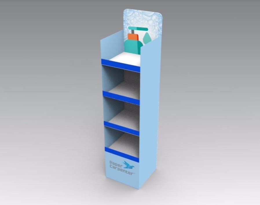 4-Tier Cardboard Floor Display