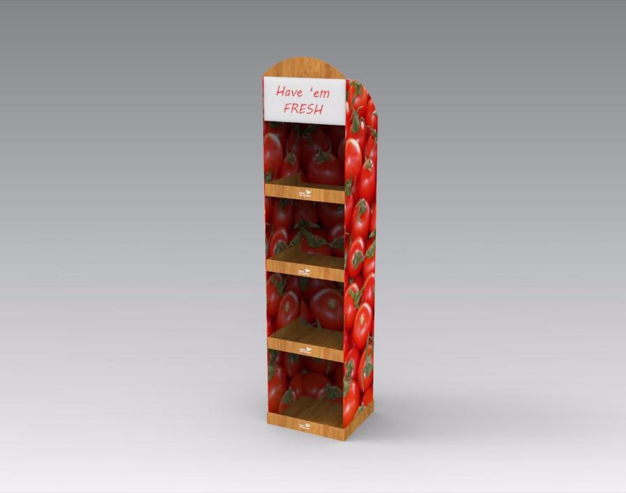 4-Tier Cardboard Floor Display