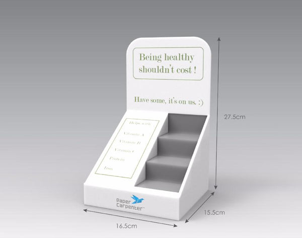 3-Tier Countertop Display with Side Panel